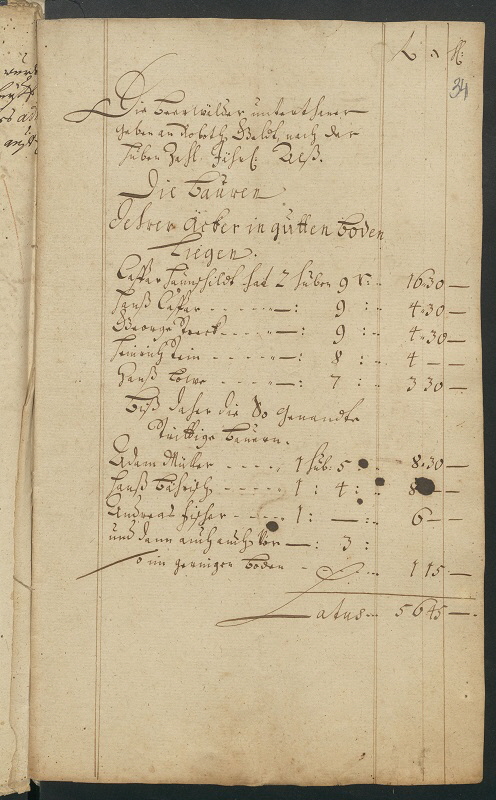 1710 Hanß Bährisch, 1 Hube, 4 Ruthen, 8 Floren (Fr) 1710 Hanß Bährisch, 1 Hube, 4 Ruthen, 8 Floren (Fr)