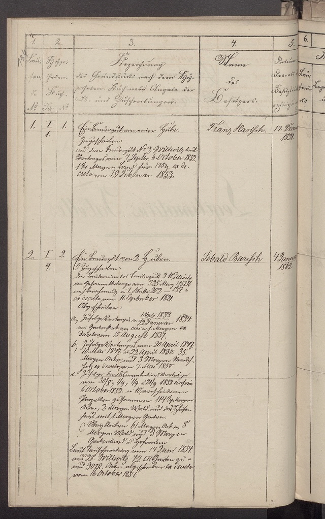 Grundsteuer - Legitimations=Tabelle 1864